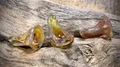 Trumpet Boro Glass Bead - Yellow Swirl