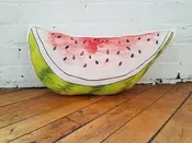 Watermelon Slice throw pillow — Drumming Beetle