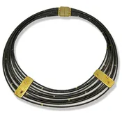 Gold, Diamond & Hematite Beads Necklace