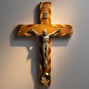 4.9" Crucifix, Cross with Holy Incense, striped