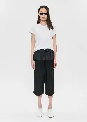 Cropped Drawstring Pant in Jet