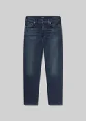 Adler Slim Cotton Silk Denim in Carbon Blue