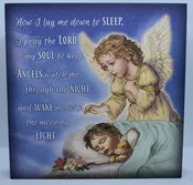 Bedtime Prayer, Square Wood Box Sign, 10" x 10"