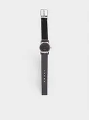 12H Sterling Silver Cordovan Leather Watch (5047-SILVER)
