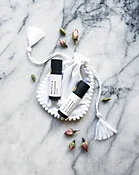 Artisanal Rosy Lip Tint & Cardamom Lip Balm Gift Set | Organic Botanical Lip Care Duo — marble & milkweed