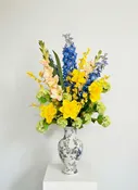Blue &amp; Gold Silk Vase