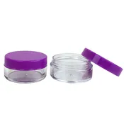 10 ml Clear Plastic Jar w/ Purple Cap