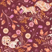 Dashwood Studios - Maple Woods - Wildflowers (Burgundy)