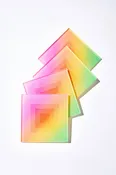 Acrylic Rainbow Ombre Coaster Set with Holder