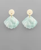 Acetate Shell Dangle Earrings Mint