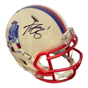 A.J. Brown Autograph Mini Helmet - Retro - Speed - New England Patriots - Beckett Authentication