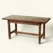 18th C. Wood Table with Later Painted Metal Top by Joseph Stannard