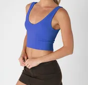 Reversable Herringbone Crop Top - Royal Blue