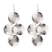 Disc Earrings in Rhodium