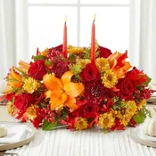 Autumn's Embrace Centerpiece with Taper Candles