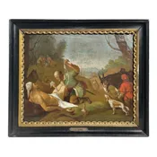 18th Century Austrian Baroque Oil on Canvas Painting by Franz Xaver Hornöck