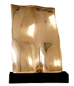 2008 "Chiap Lucidata" Abstract Figurative Sculpture Bronze and Gold color cast Iron on Granite by Gerald Siciliano