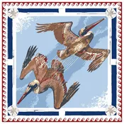 Americana Tide Diver Double Sided Silk Scarf