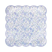Blue Floral Paper Plate