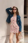 Lara Long Sleeve Denim Jacket Dark Wash