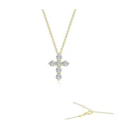 1.02 CTW Gold Cross Pendant Necklace