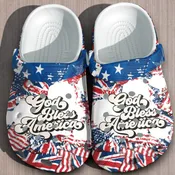 “Patriotic Spirit” – God Bless America Retro Flag Crocs