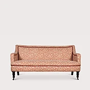 168cm Fairhill Sofa in Terracotta Feathers with Rouge Mohair Contrast Piping