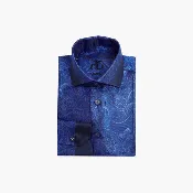 Angelo Galasso Blue Paisley Mason Shirt