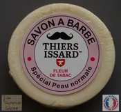 Thiers-Issard Fleur de Tabac (Tobacco Flower) Hard Milled Vegan Shaving Soap with Alum and Aloe for Normal Skin | 80g | Made in France