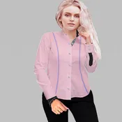 Baby Pink with Self white Polka Dot Shirt