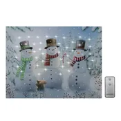 Battery-Operated Lighted Wall Art - Cheerful Snowmen