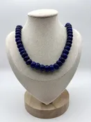 Unfinished strand: Smooth Lapis Rondelles (Light)