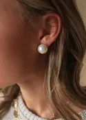 Amrae 18K Gold Non-Tarnish Classic Pearl Stud Earrings