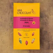 Ara Chocolat Almonds & Roses 70% Dark Chocolate Bar