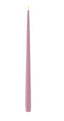 15" Lavender LED Shiny Taper Candle, Set of 2
