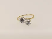 14ct Gold & CZ Duo Twist Ring