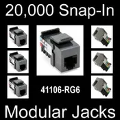 41106-RG6 Snap-In QuickPort Connectors 6P6C Voice Grade