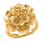 5D Flower Ring in 24K Yellow Gold (Size 6.0) 3.38 Grams