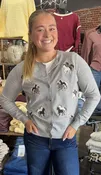 Button Down Horse Cardigan