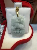 3)  Real Jade Pendant for Year of the Tiger (with 925 sterling silver GP clasp)