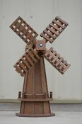 30" Octagon, Decorative, Spinning Poly Dutch Windmill (Antique Mahogany)