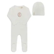 Ely's & Co. - Bunny Embroidered Footie and Beanie Set | Sweet Newborn Gift