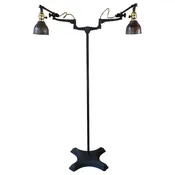 Vintage Industrial Double Arm Articulating Floor Lamp with Solid Base - Vintage Industrial by Get Back, Inc