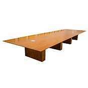 Used 20' W Neinkamper Vox Series Veneer Conference Table W/ Two Data/Power Box