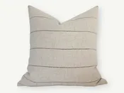 20x20 Black/Natural Striped Pillow
