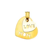 14K Two-Tone Gold Mom &amp; Love Hearts Pendant