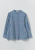 Alfresco Gingham Cotton Shirt | Pacific Blue