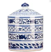 Classic Porcelain - BLUE AND WHITE Faux Stacked Box