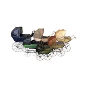 Set of Six 19th Century French Antique Doll Carriages Bought in the South of France
