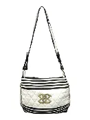 Black and White Handbag-Removable Crossbody Strap